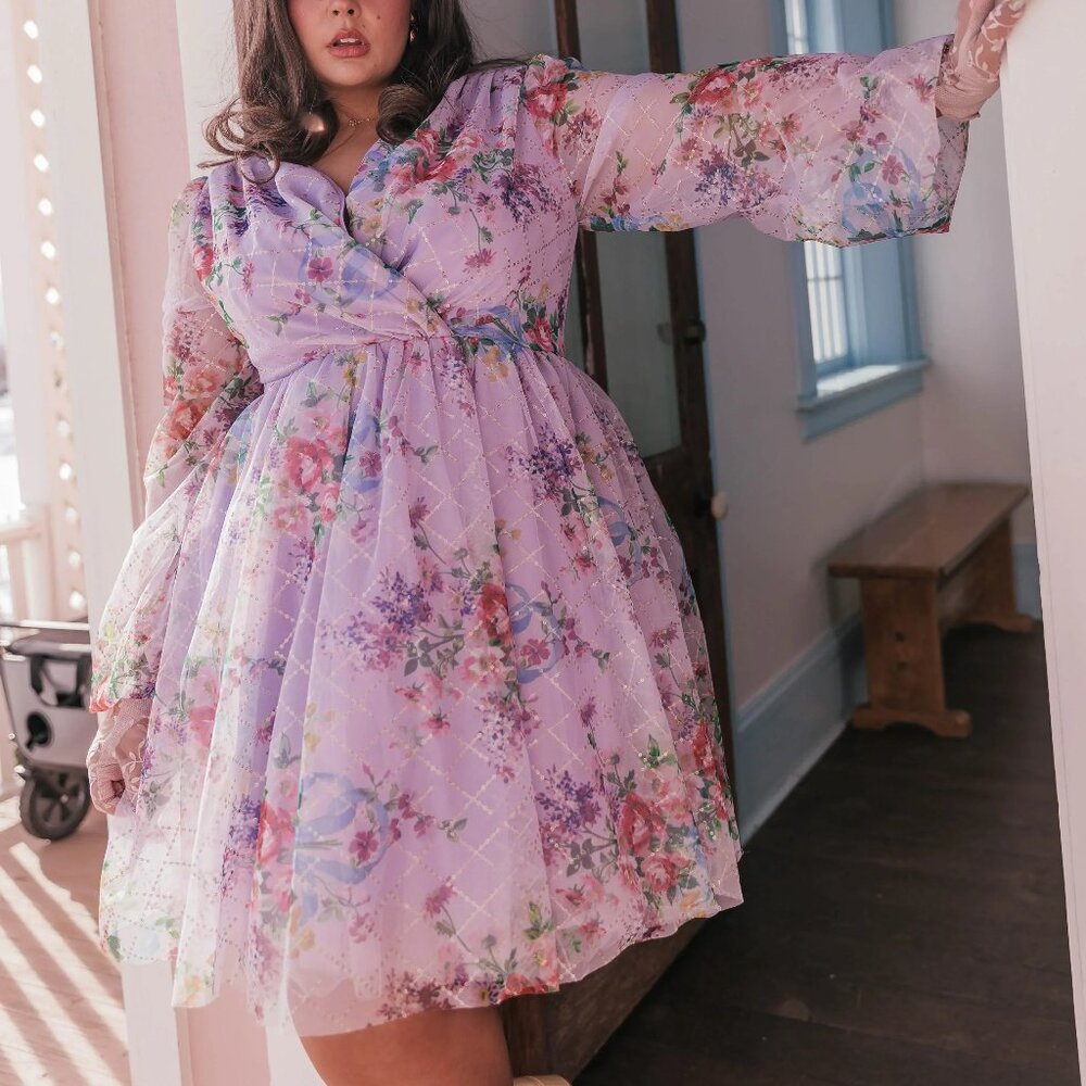 NWT JessaKae Gretel Dress - Size 1XL - Purple Lavender Floral Mini